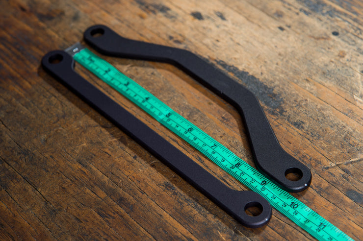 Flexx Handlebar Long Crossbars, both damper and straight measure approx. 10" end to end. 